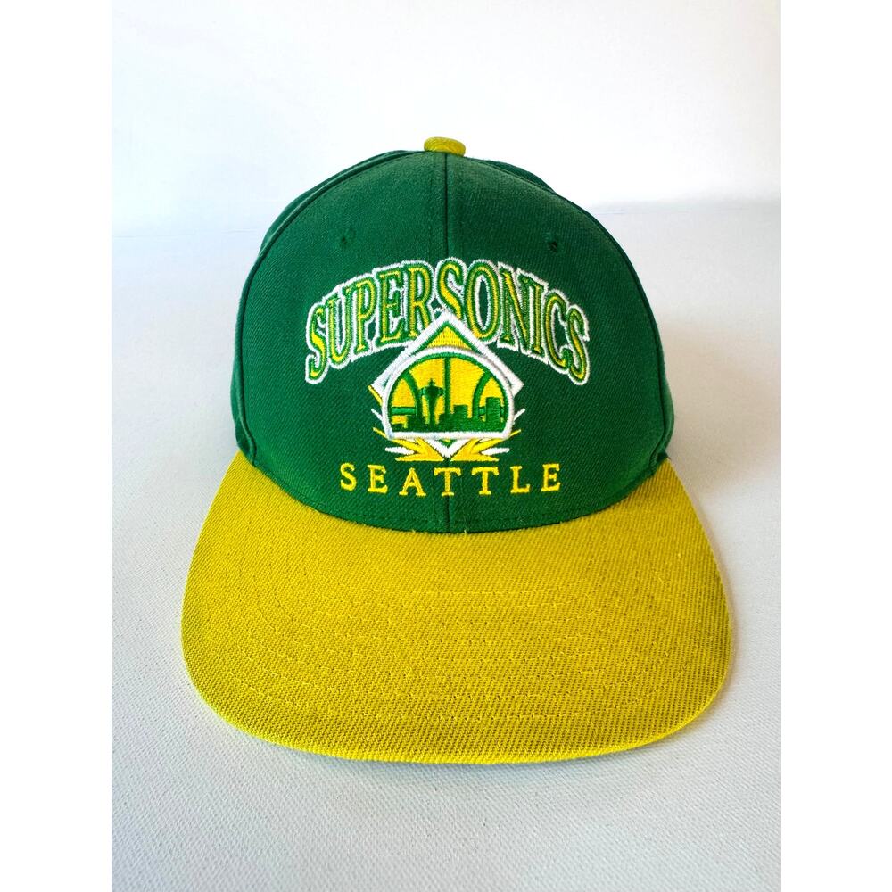 Mitchell & Ness Seattle SuperSonics Snapback Hat Green Yellow Cap